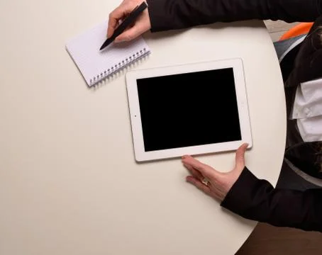 Working with a tablet computer Stock Photos