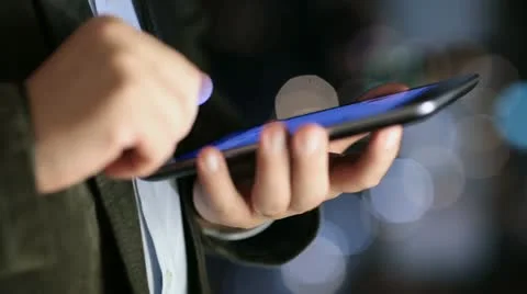 Working on tablet Stock Footage 22062626