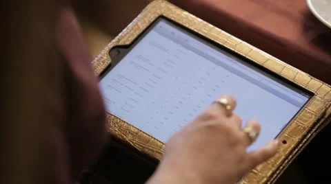 Working with the tablet. Stock Footage 22154303