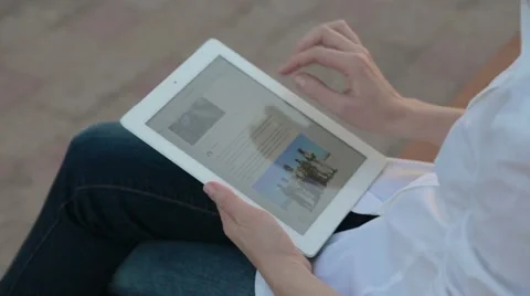 Working with tablet Stock Footage 42937492