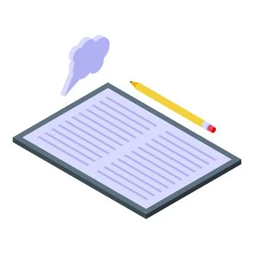 Working tablet icon isometric vector. Work office computer Stock Illustration