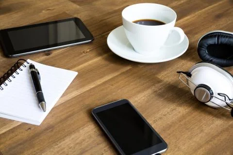 Working with the tablet Stock Photos