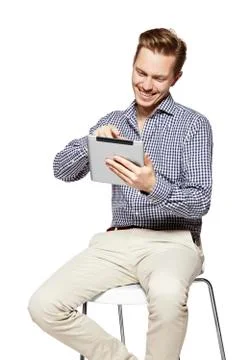 Working on a tablet Stock Photos