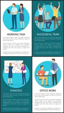 Working Task and Strategy Vector Illustration 스톡 일러스트