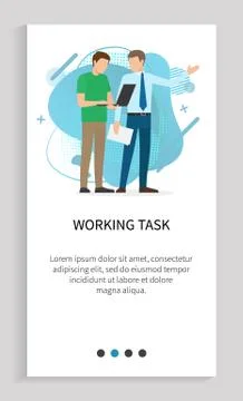 Working Task Boss and Worker Employer and Employee Illustrazione stock