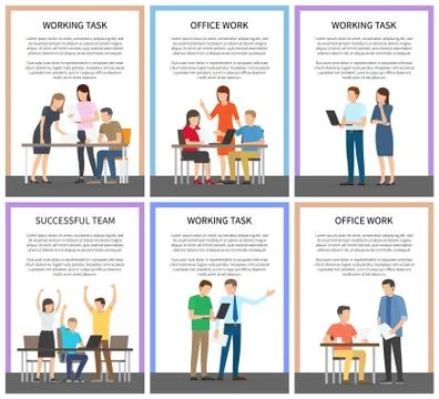 Working Task Successful Team Vector Illustration Illustrazione stock