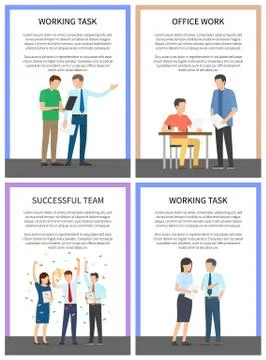 Working Task Successful Team Vector Illustration Illustrazione stock