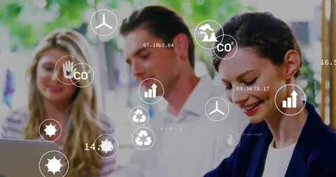 Working team in business casual typing and tapping at meeting table with laptop Stock Footage 331736285