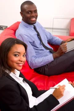 Working team during a meeting Stock Photos