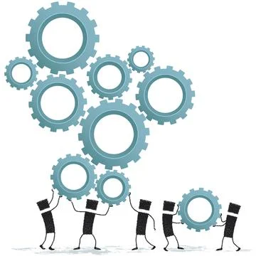 Working as a team Stock Illustration