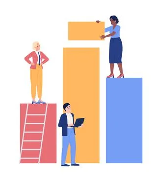 Working with team presentation flat concept vector spot illustration 스톡 일러스트