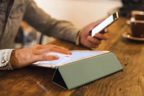 Working with technology Stock Photos