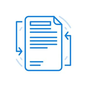 Working with text document vector line icon. Replacing written text and corre イラスト素材