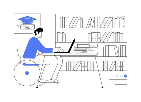 Working on thesis or dissertation isolated cartoon vector illustrations. Stock Illustration