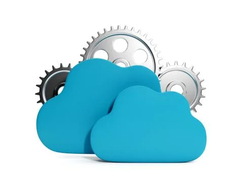 Working through the internet. cloud computing in business, business online fr Ilustração Stock