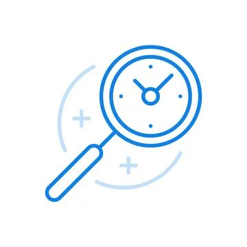 Working time analysis vector line icon. Strategy for managing deadlines and d Illustrazione stock