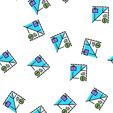 Working time with computer vector seamless pattern Stock Illustration