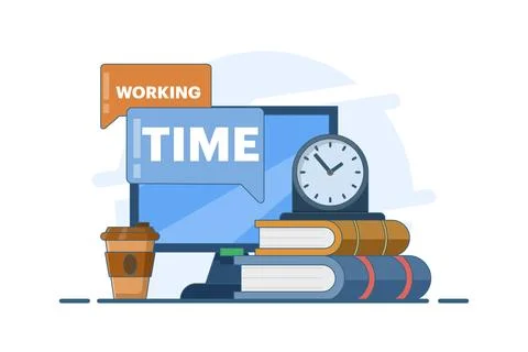Working time concept. Time management. Scheduling work tasks, deadlines. Stock Illustration