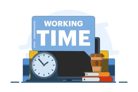Working time concept. Time management. Scheduling work tasks, deadlines. 스톡 일러스트