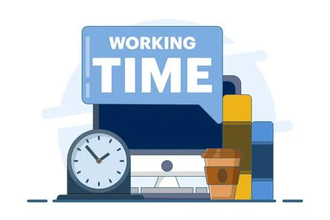 Working time concept. Time management. Scheduling work tasks, deadlines. Stock Illustration