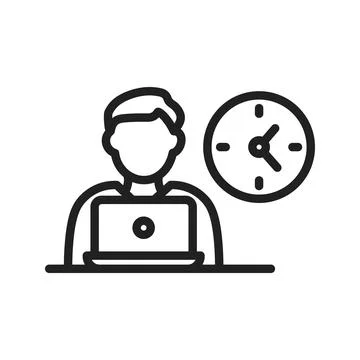 Working Time icon vector image.  Stock Illustration
