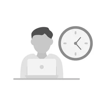 Working Time icon vector image. Stock Illustration