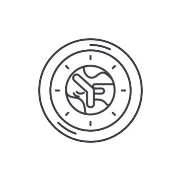 Working time line icon concept. Working time vector linear illustration, symbol Stock Illustration
