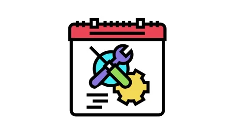 Working time optimize color icon animation Stock Footage 164054630