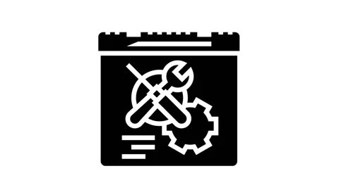 Working time optimize glyph icon animation Stock Footage 164218457