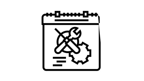Working time optimize line icon animation Stock Footage 164207943