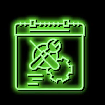 Working time optimize neon glow icon illustration Stock Illustration