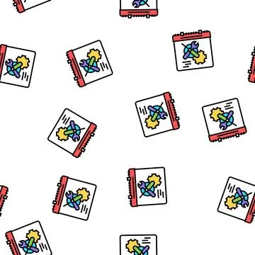 Working time optimize vector seamless pattern Stock Illustration