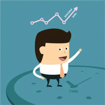 Working on time for success Stock Illustration