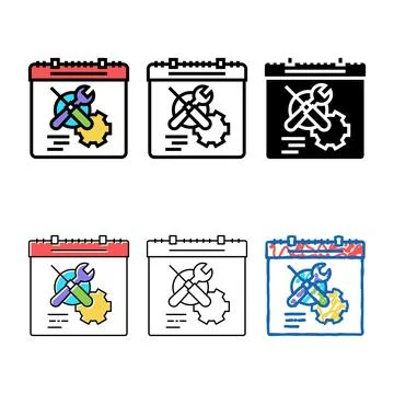 Working time variants optimize color icon vector Stock Illustration