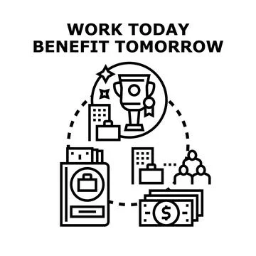 Working today for future success and financial benefit Stock Illustration
