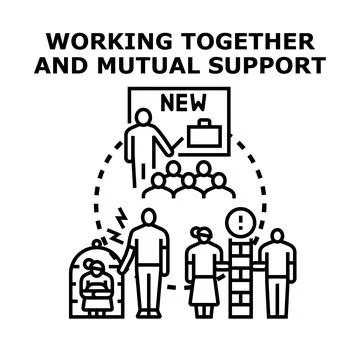 Working together and mutual support for progress 스톡 일러스트