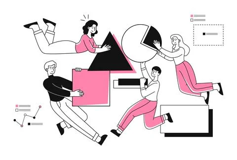 Working together concept Illustrazione stock