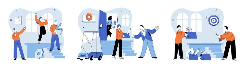 Working together. Creative thinking and problem-solving are catalysts for Stock Illustration