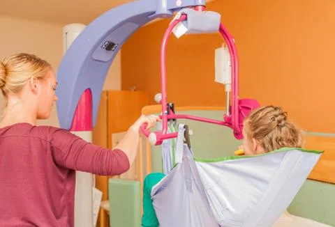 Working together with disability Stock Photos