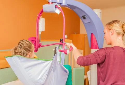 Working together with disability Stock Photos