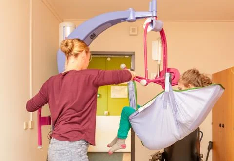 Working together with disability Stock Photos