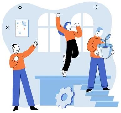 Working together. Effective collaboration and cooperation among team members Stock Illustration