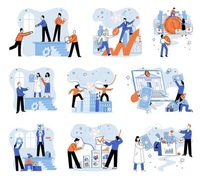 Working together. Effective collaboration drives efficient project completion Stock Illustration