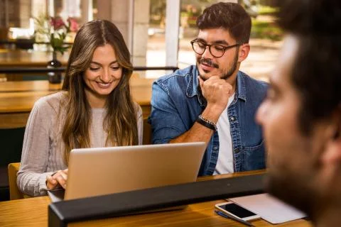 Working together to prepare for finals Stock Photos