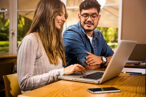Working together to prepare for finals Stock Photos