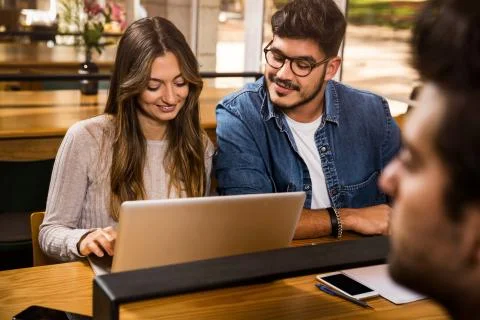 Working together to prepare for finals Stock Photos