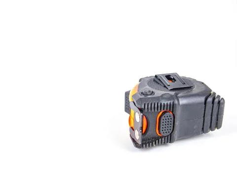 Working tool measuring tape on a white background. Stock Photos