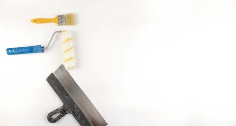 Working tools background on a white background with space for text. Tools for 库存照片