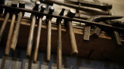 Working tools of a blacksmith Stock Footage 67698422