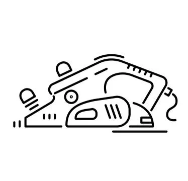 Working tools for construction and repair line icon plane, jointer, jack-plane. Stock Illustration